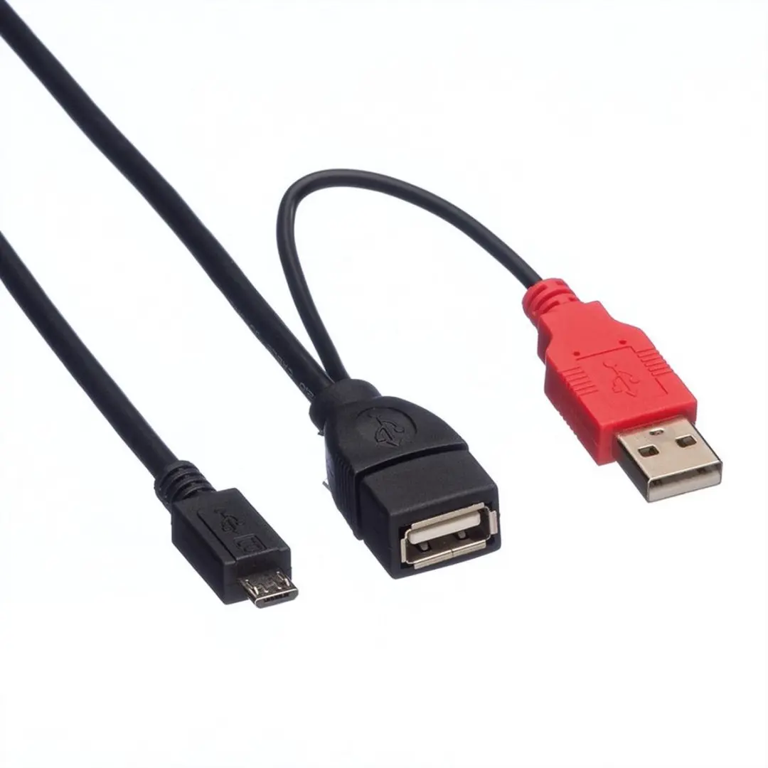 Roline USB2.0 OTG Adapter Micro B naar USB-A - 1A - 1m - Zwart