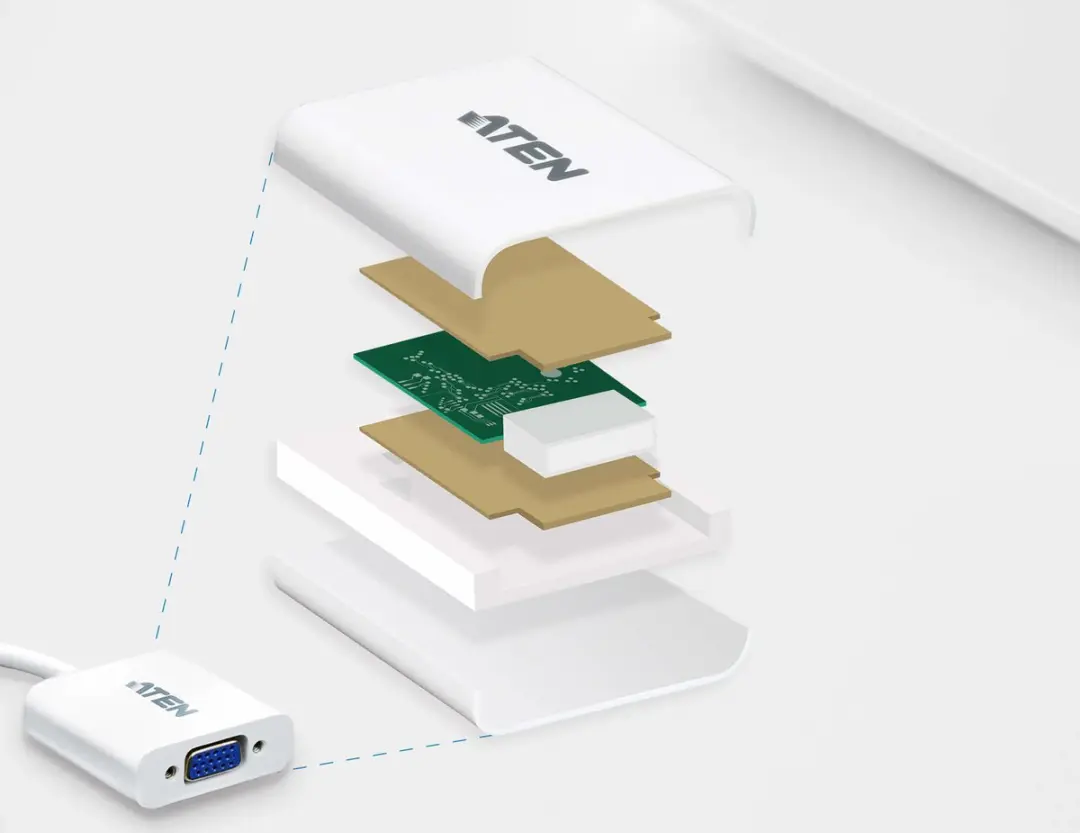 Aten VC925 DisplayPort naar VGA Adapter - Wit - afbeelding 6 van 6