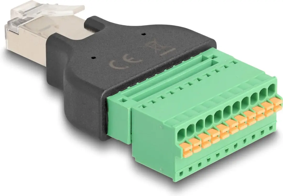 Delock RJ50 Male naar Terminal Block Adapter - Zwart/ Groen