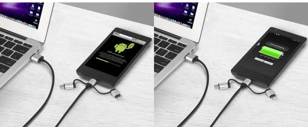 Renkforce RF4600467 USB-kabel 0.5m - USB-A/USB-C/USB-micro-B/Lightning