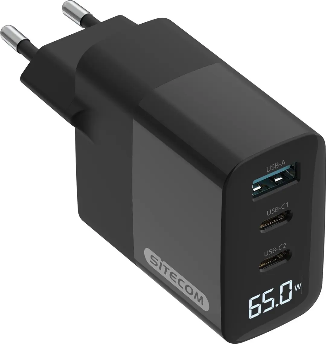 Sitecom CH-1002 65W Power Delivery Wandoplader - Zwart