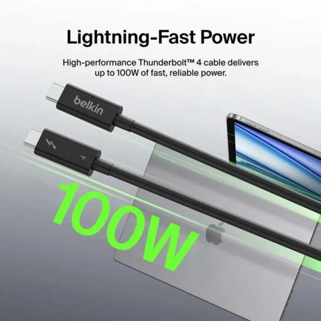 Belkin Thunderbolt 4 INZ003bt1MBK USB-C Kabel 1m - Zwart