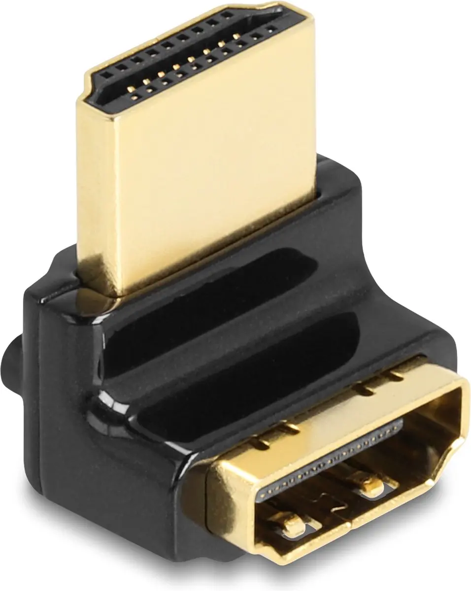 Delock HDMI Adapter Mannelijk naar Vrouwelijk 90° Omhoog - 8K 60Hz - Zwart