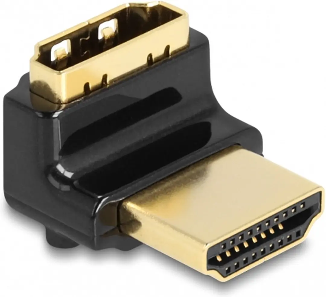 Delock HDMI Adapter Mannelijk naar Vrouwelijk 90° Omhoog - 8K 60Hz - Zwart