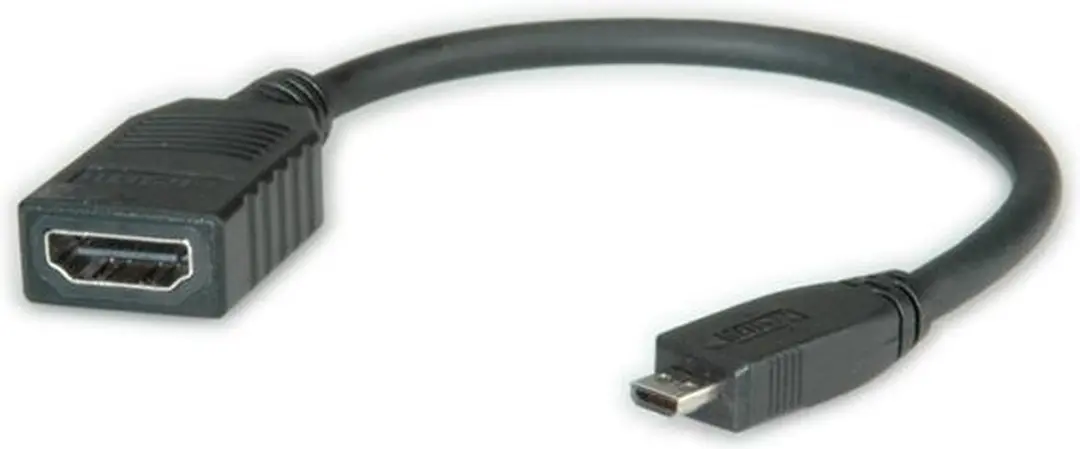Roline HDMI High Speed Kabel 0,15m - Micro HDMI naar HDMI - Zwart