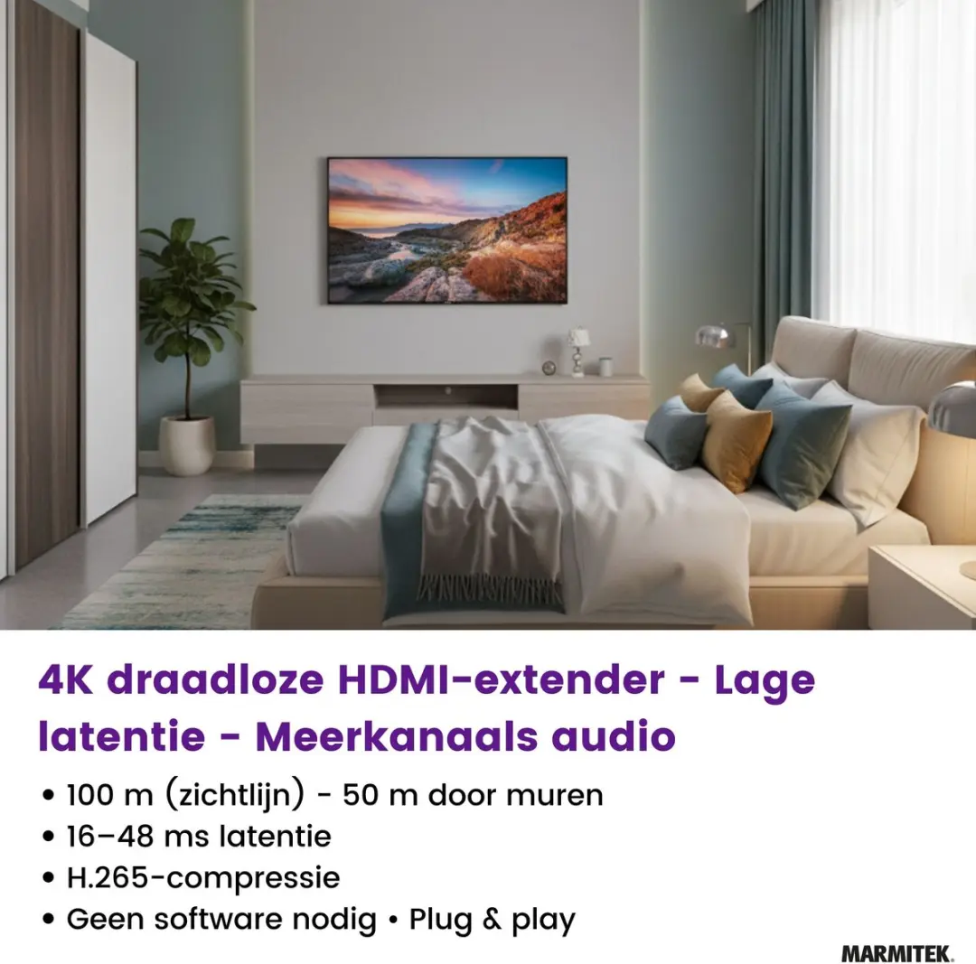 Marmitek TVAW4KLL HDMI Zender & Ontvanger 4K - Low Latency