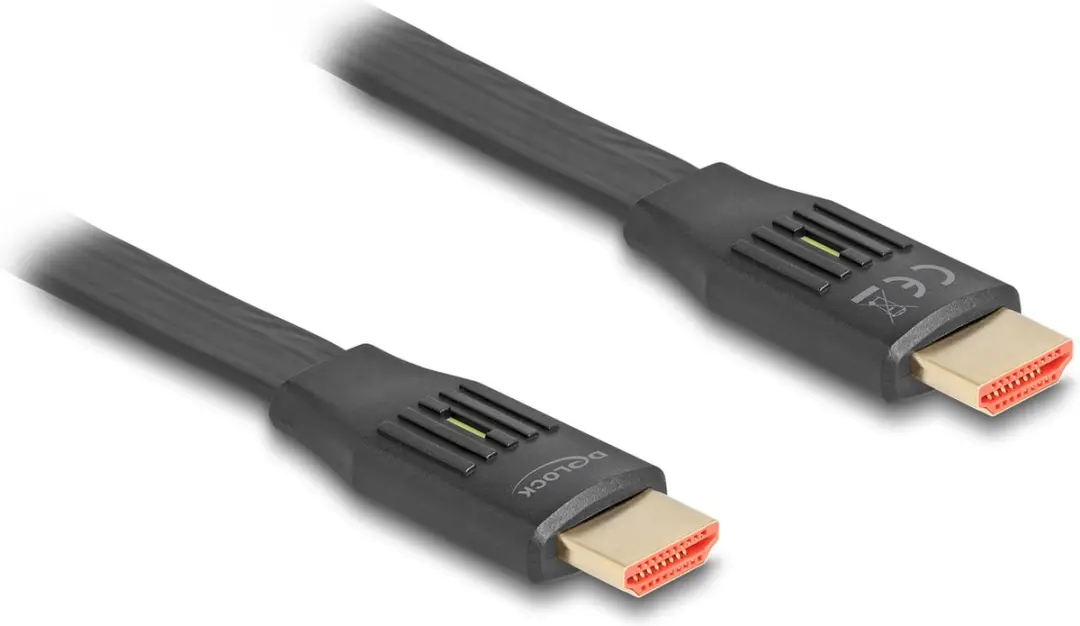 Delock High Speed HDMI Flat Ribbon Kabel 48 Gbps 8K 60Hz 5m - Zwart