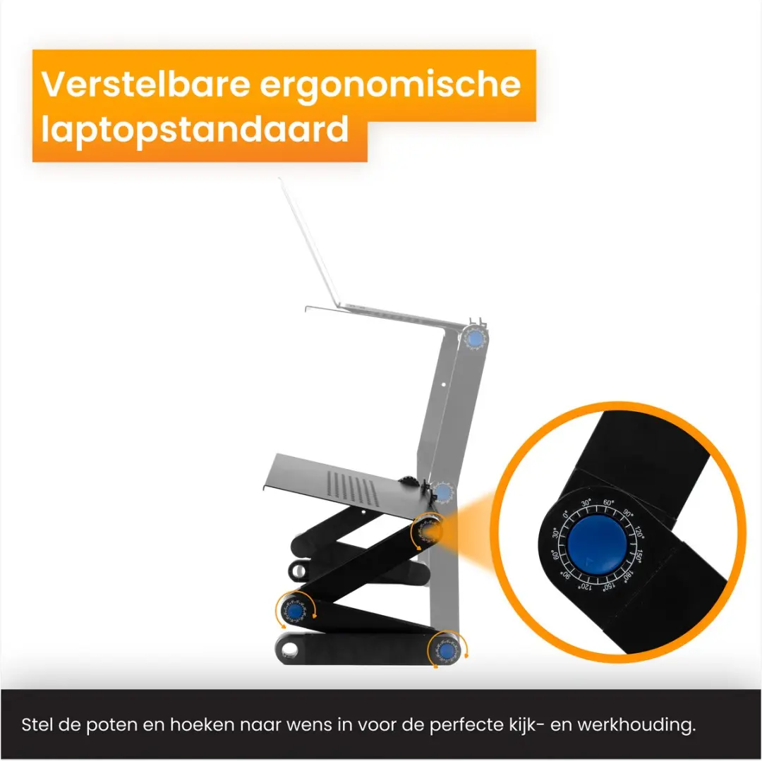 R2B Laptoptafel Tilburg Verstelbaar - 17 Inch - Zwart