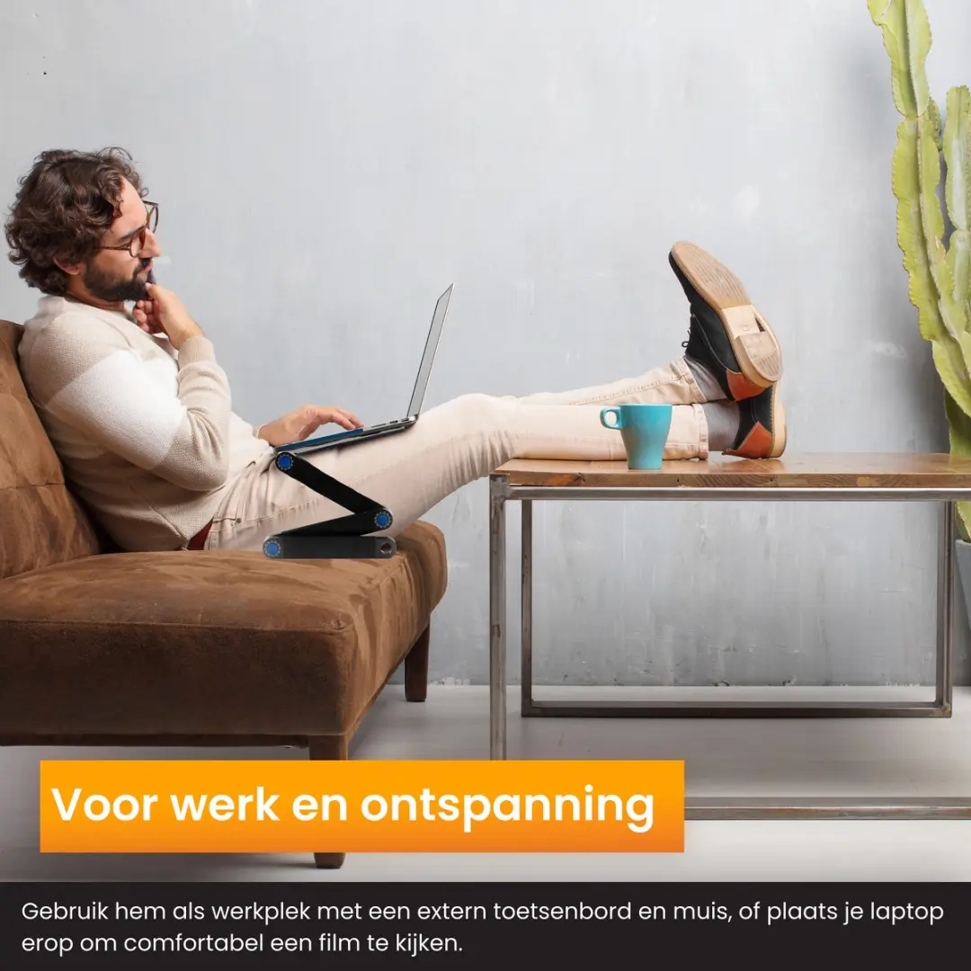 R2B Laptoptafel Tilburg Verstelbaar - 17 Inch - Zwart
