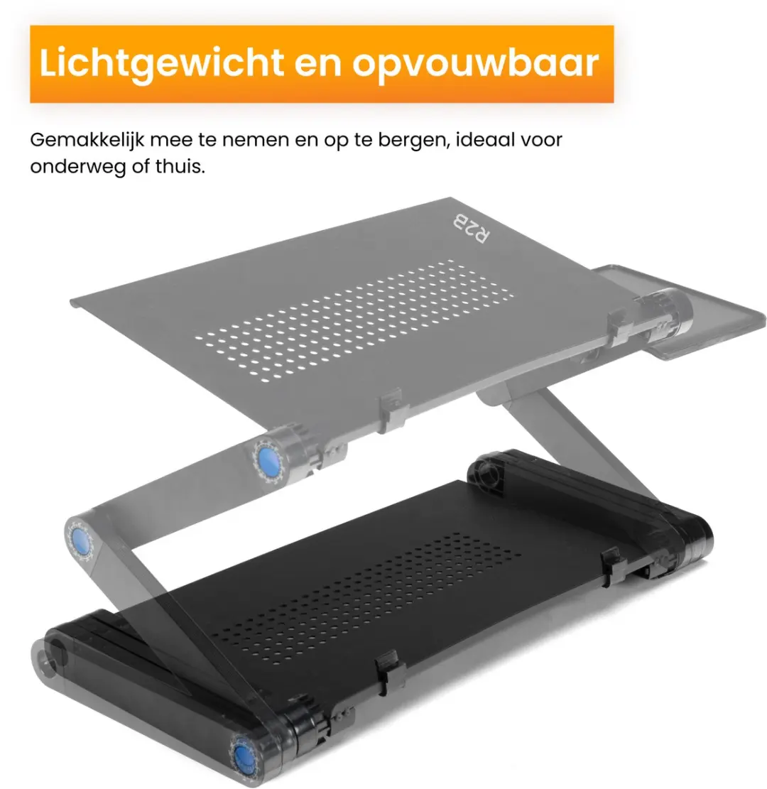 R2B Laptoptafel Tilburg Verstelbaar - 17 Inch - Zwart