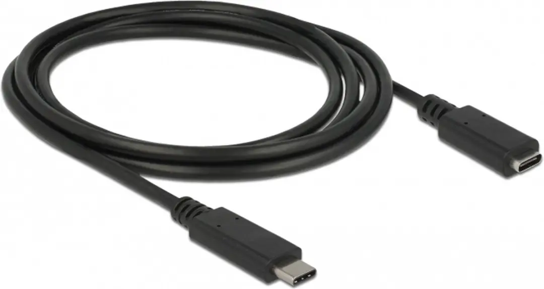 Delock USB-C Verlengkabel 85534 USB3.2 10Gbit/s PD 20V/3A 4K60Hz - 1,5m - Zwart