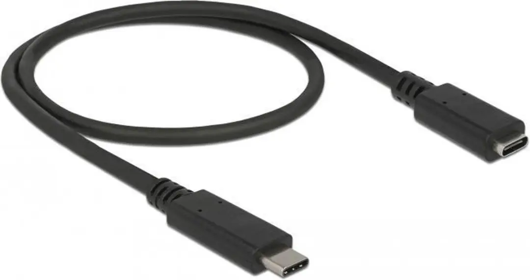 Delock USB-C Verlengkabel 85534 USB3.2 10Gbit/s PD 20V/3A 4K60Hz - 1,5m - Zwart