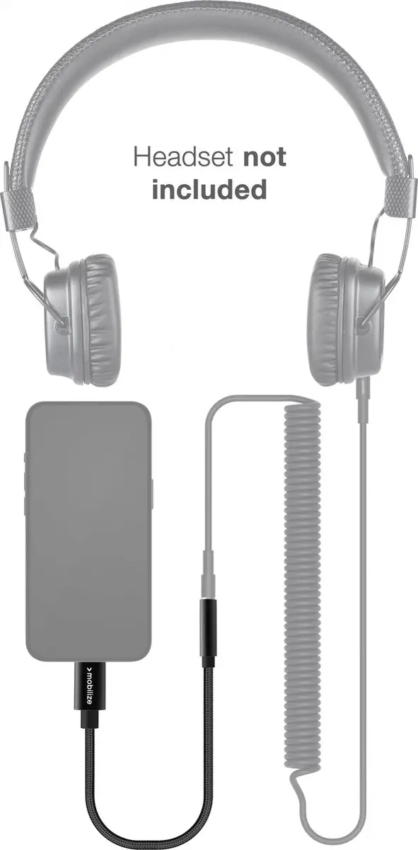 Mobilize Apple Lightning naar AUX 3.5mm Kabel MFI 0.15 Meter