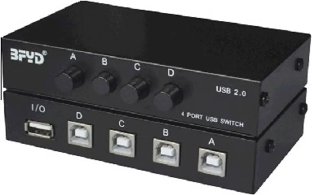 Renkforce 4 poorten USB 2.0-schakelaar Zwart