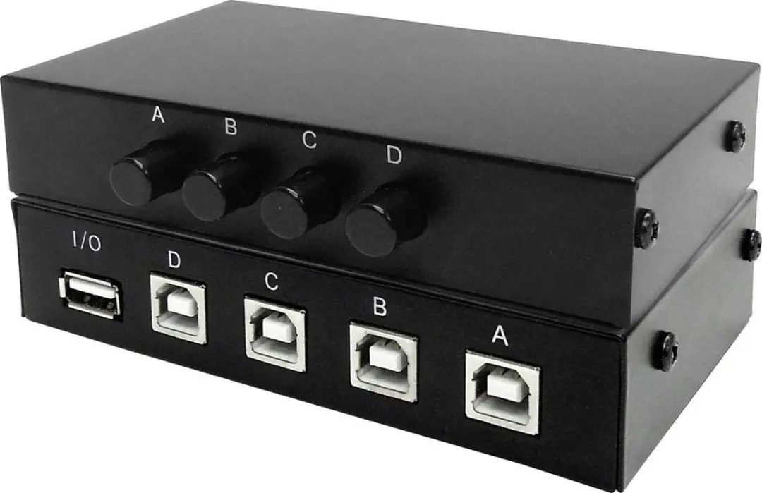 Renkforce 4 poorten USB 2.0-schakelaar Zwart