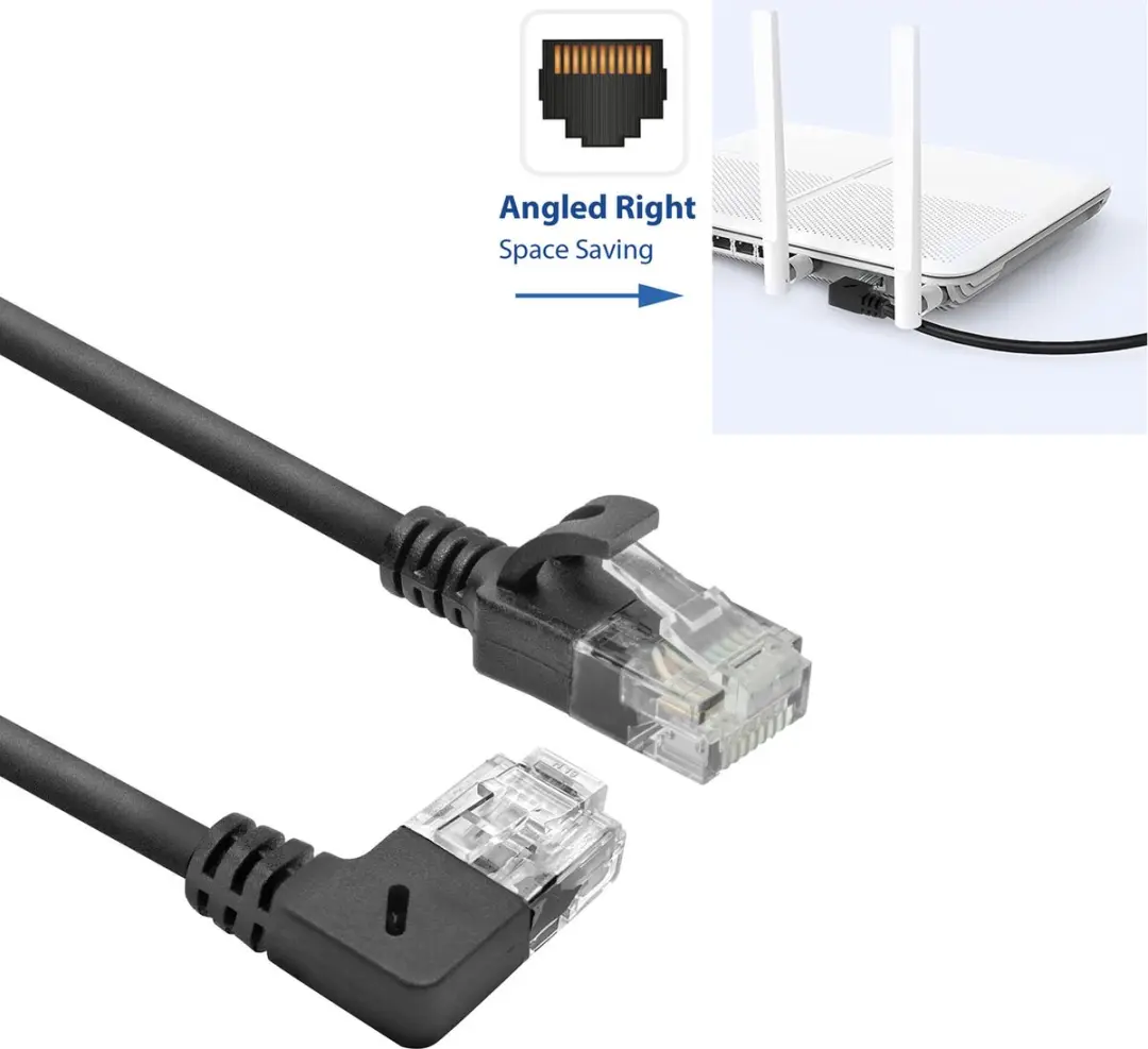 ACT DC2903 CAT6A Patchkabel 3m - Zwart - 90° Haaks