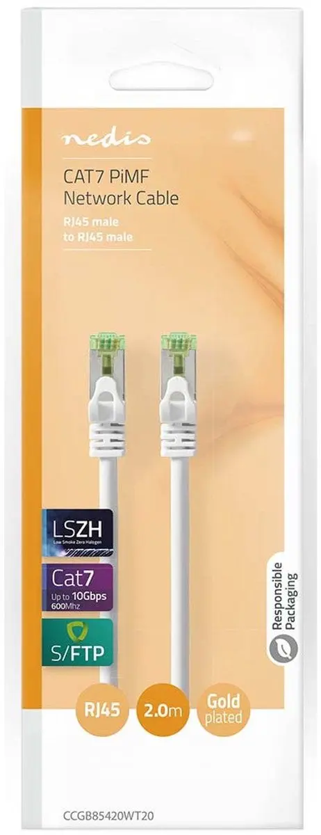 Nedis CAT7 Netwerkkabel CCGB85420WT20 - 2m - Wit