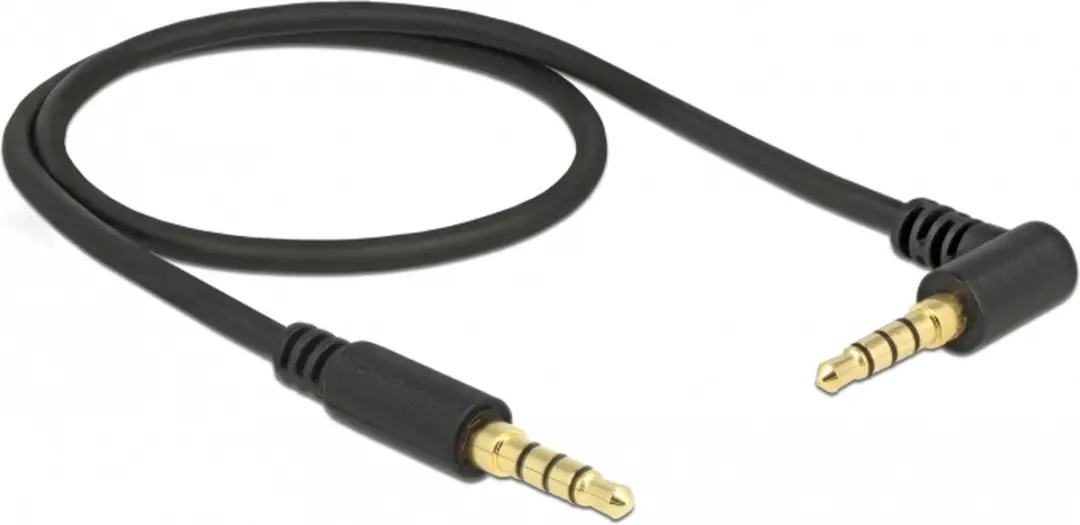 Delock 3,5mm Jack 4-polig AWG24 Audio/Video Kabel - Haaks - 0,5m