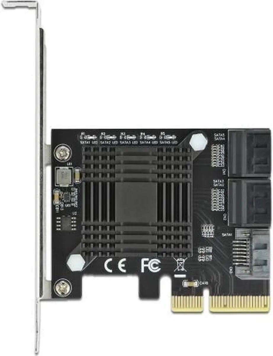 Delock 90498 SATA PCIe Kaart - 5 Poorten - Low Profile