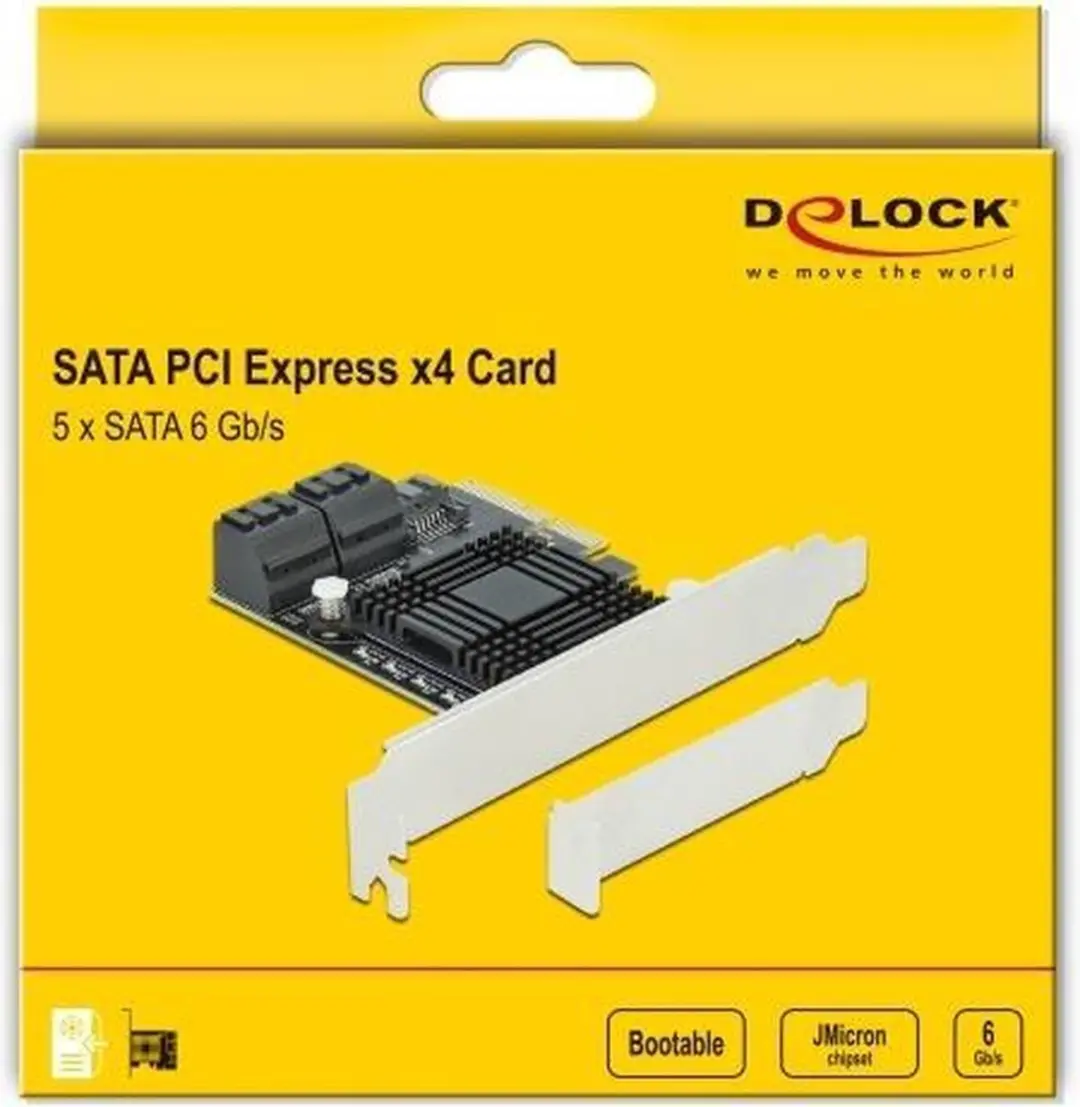 Delock 90498 SATA PCIe Kaart - 5 Poorten - Low Profile