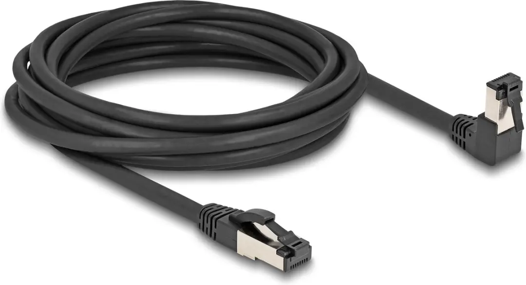 Delock Cat.8.1 S/FTP RJ45 Kabel 5m - 90° Hoek - Zwart