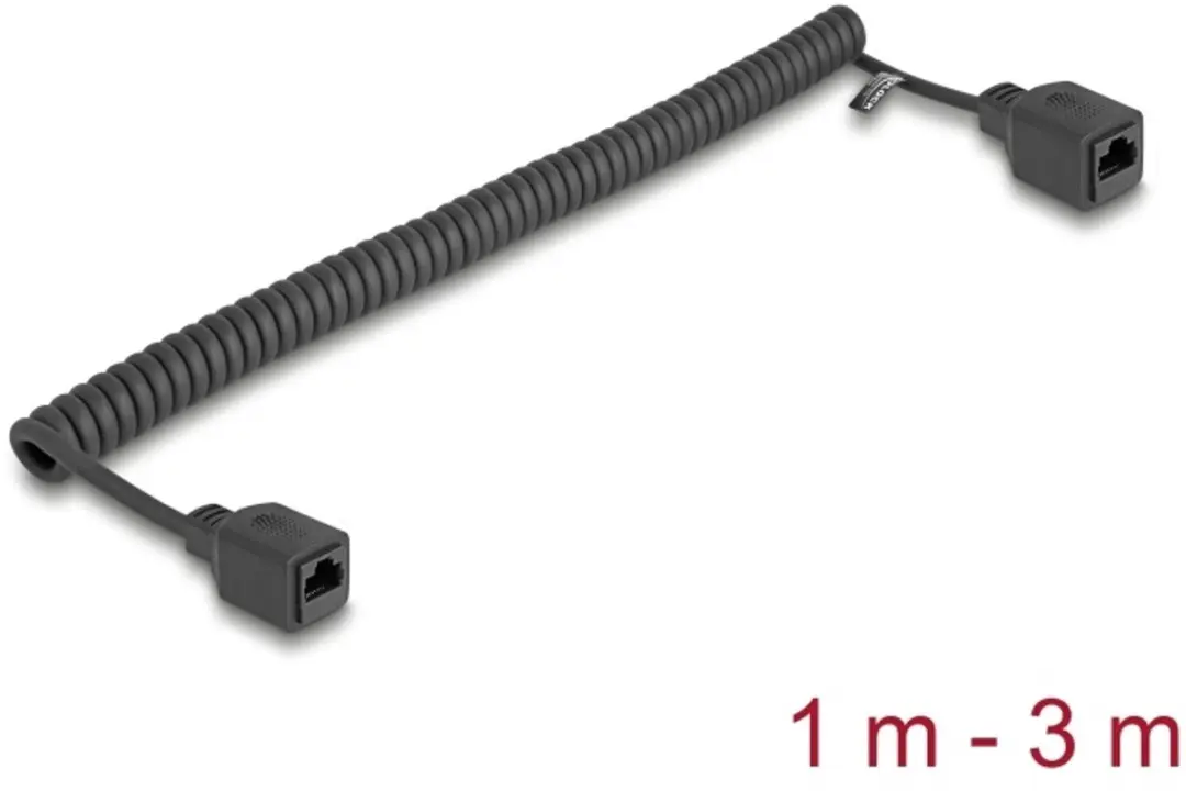 Delock RJ45 Coiled Kabel jack-jack Cat.5e 1-3m