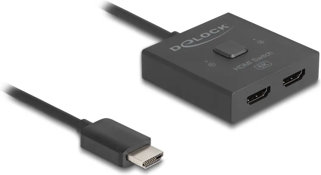 Delock HDMI Switch 2 naar 1 Bidirectioneel 8K - Zwart
