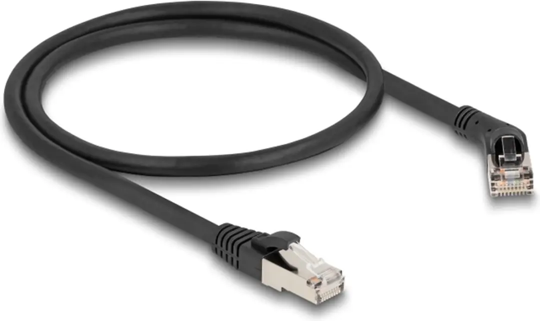 Delock Cat.6A S/FTP RJ45 Kabel 45° - 0,5m - Zwart