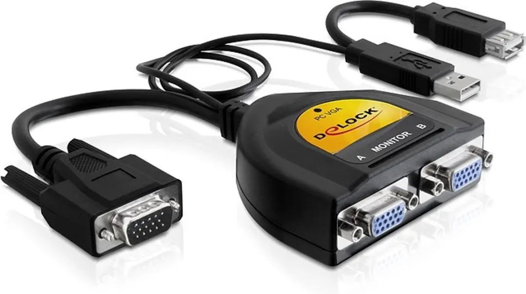 Delock VGA Splitter 1 naar 2 Actief
