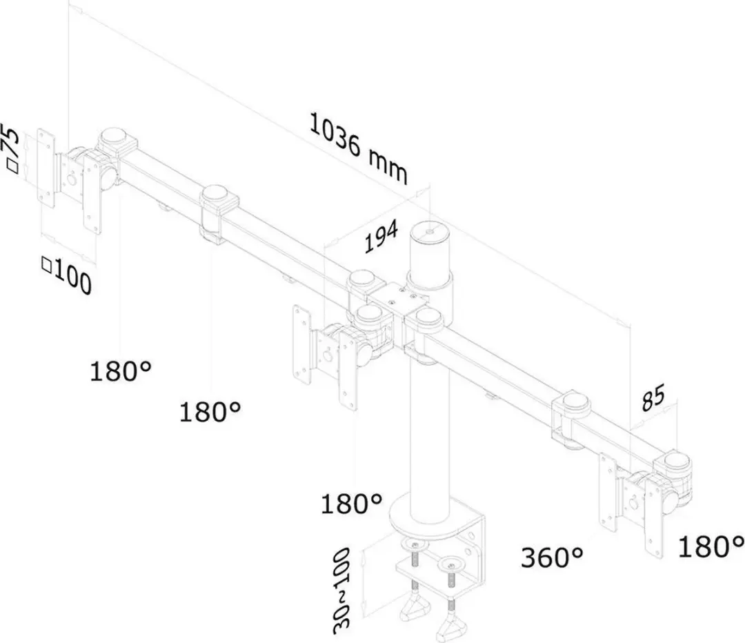 Neomounts FPMA-D960D3 Monitorarm 3 schermen - 10-21" - 0-6 kg