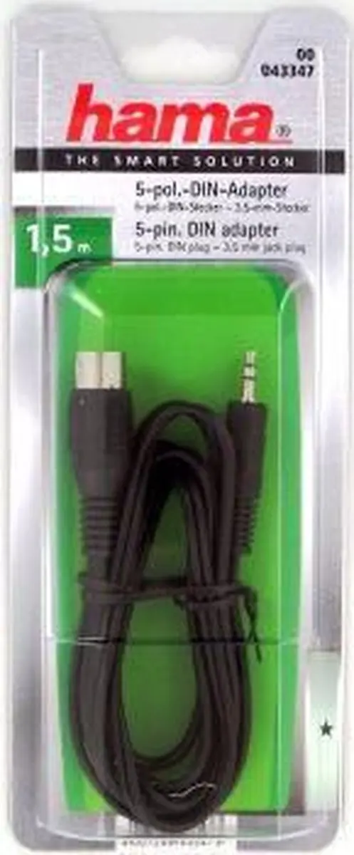 Hama CON.CAB.DIN 3,5mm Stereo 1,5m - Zwart