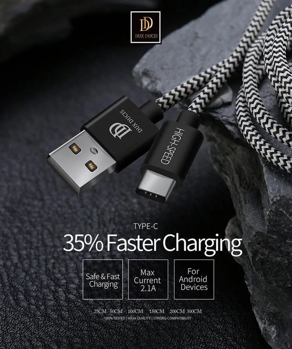 Dux Ducis 2.1A USB-A Lightning Kabel Set - 5 Stuks (2x1m + 2x2m + 1x3m) - Zwart