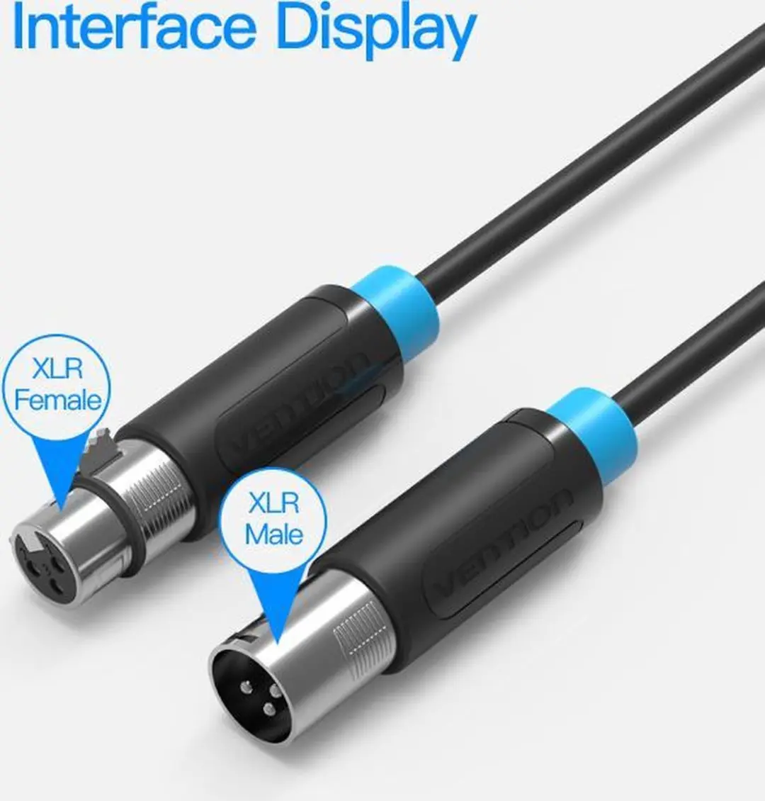 Vention BBFBJ XLR Audiokabel 5m - Zwart