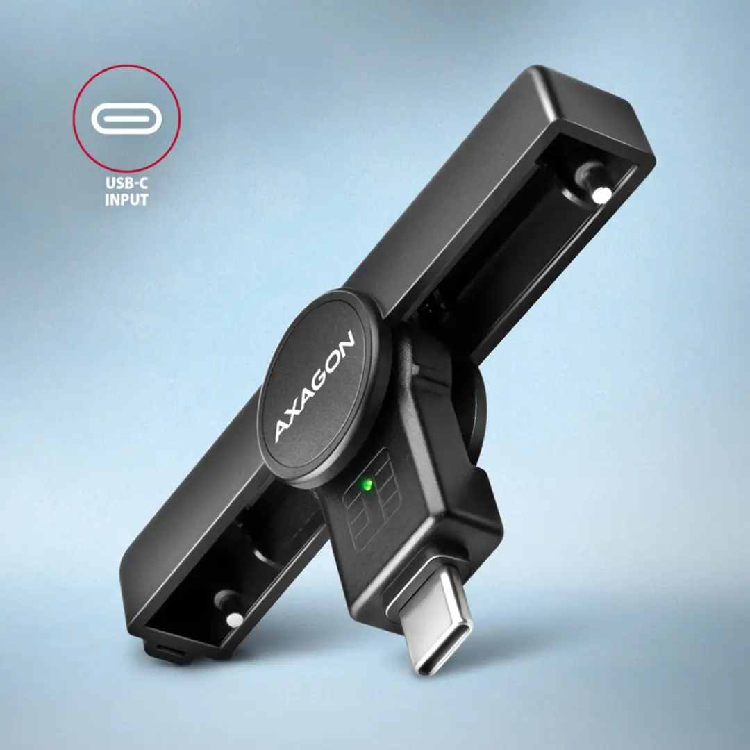 Axagon CRE-SMPC USB-C Smartcard Reader - Zwart
