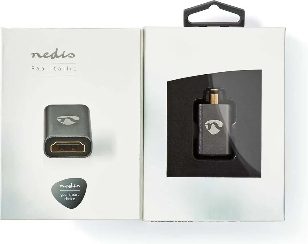 Nedis HDMI Micro-Adapter CVTB34907GY - Verguld - Aluminium - Gun Metal Grijs - afbeelding 6 van 6