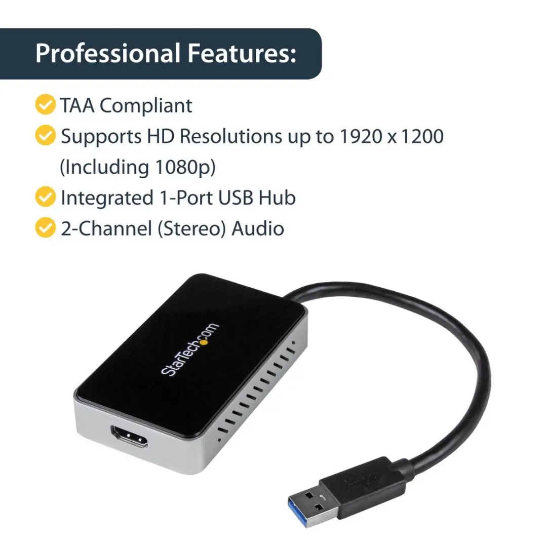 Startech USB32HDEH USB 3.0 naar HDMI Adapter - Zwart