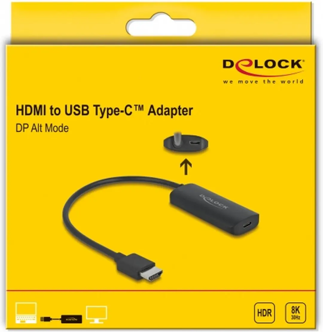 Delock HDMI-A naar USB-C Adapter 8K - Zwart