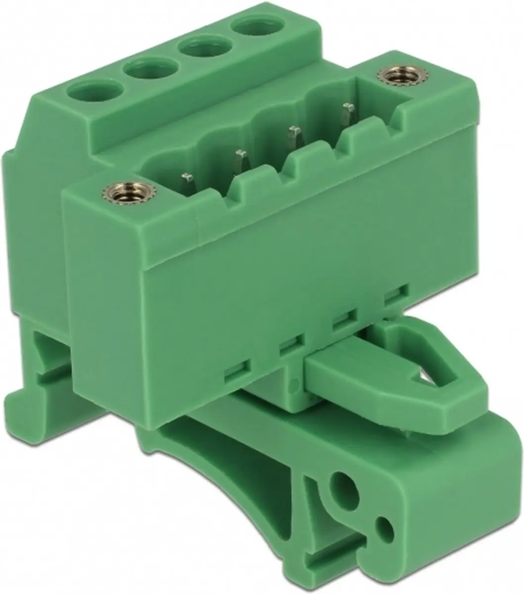 Delock DIN-rail Terminalblok 4-polig met schroefslot