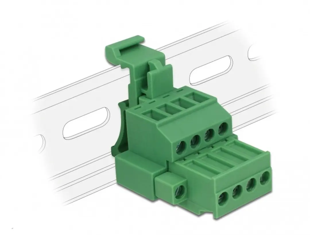 Delock DIN-rail Terminalblok 4-polig met schroefslot