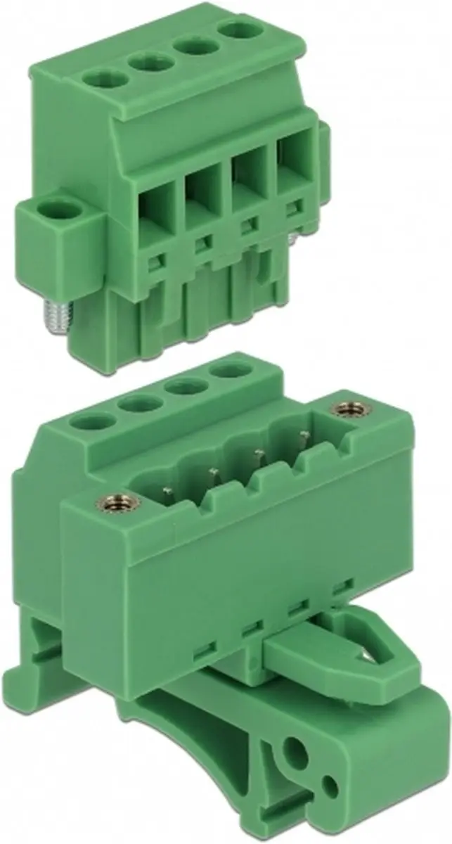 Delock DIN-rail Terminalblok 4-polig met schroefslot