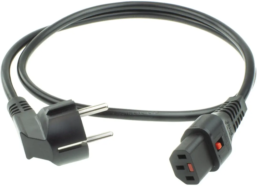 ACT EL249S Schuko C13 Haaks Netsnoer 1m - Zwart