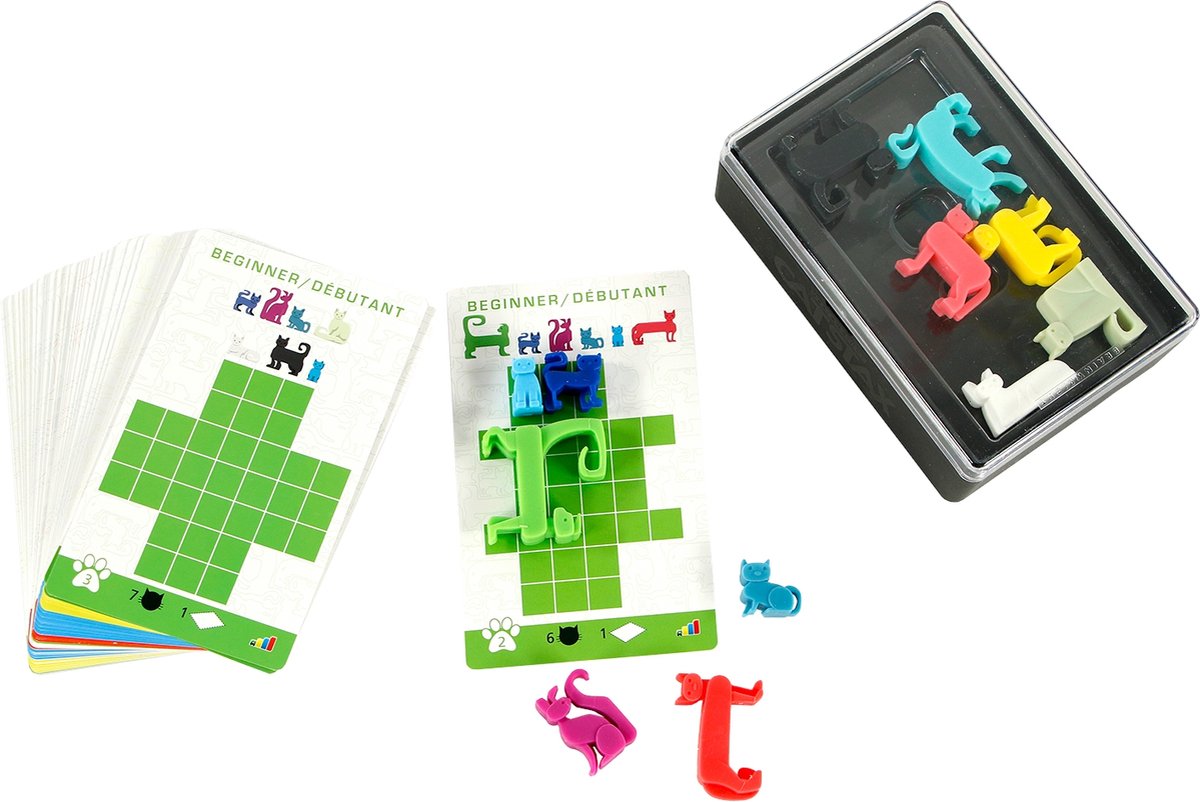 999 Games - Cat Stax - Breinbreker - Puzzelstukjes in de vorm van katten - Stimuleert het ruimtelijk inzicht - Educatief spel - Dierenpuzzel - Solo spel - Klein cadeautje