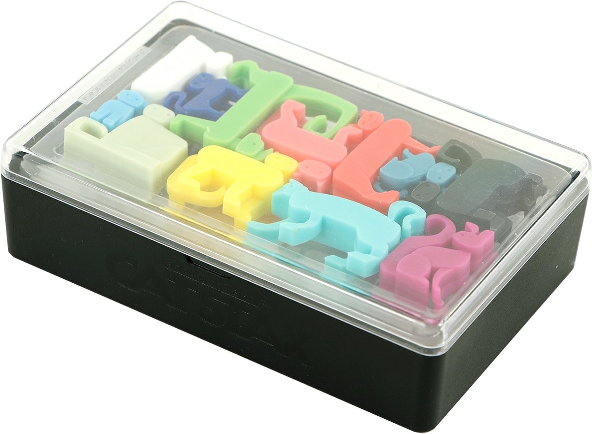 999 Games - Cat Stax - Breinbreker - Puzzelstukjes in de vorm van katten - Stimuleert het ruimtelijk inzicht - Educatief spel - Dierenpuzzel - Solo spel - Klein cadeautje