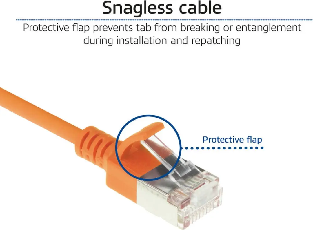 ACT DC7100 Oranje CAT6A Patchkabel 0,5m - Snagless