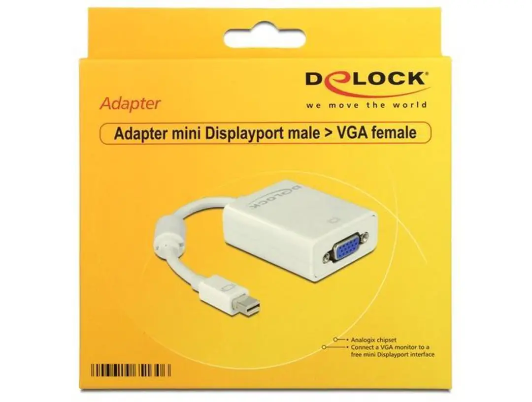 Delock Mini DisplayPort naar VGA Adapter ANX9833 - 15cm - Wit