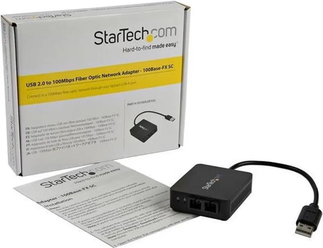 Startech US100A20FXSC USB naar Glasvezel Converter - Zwart