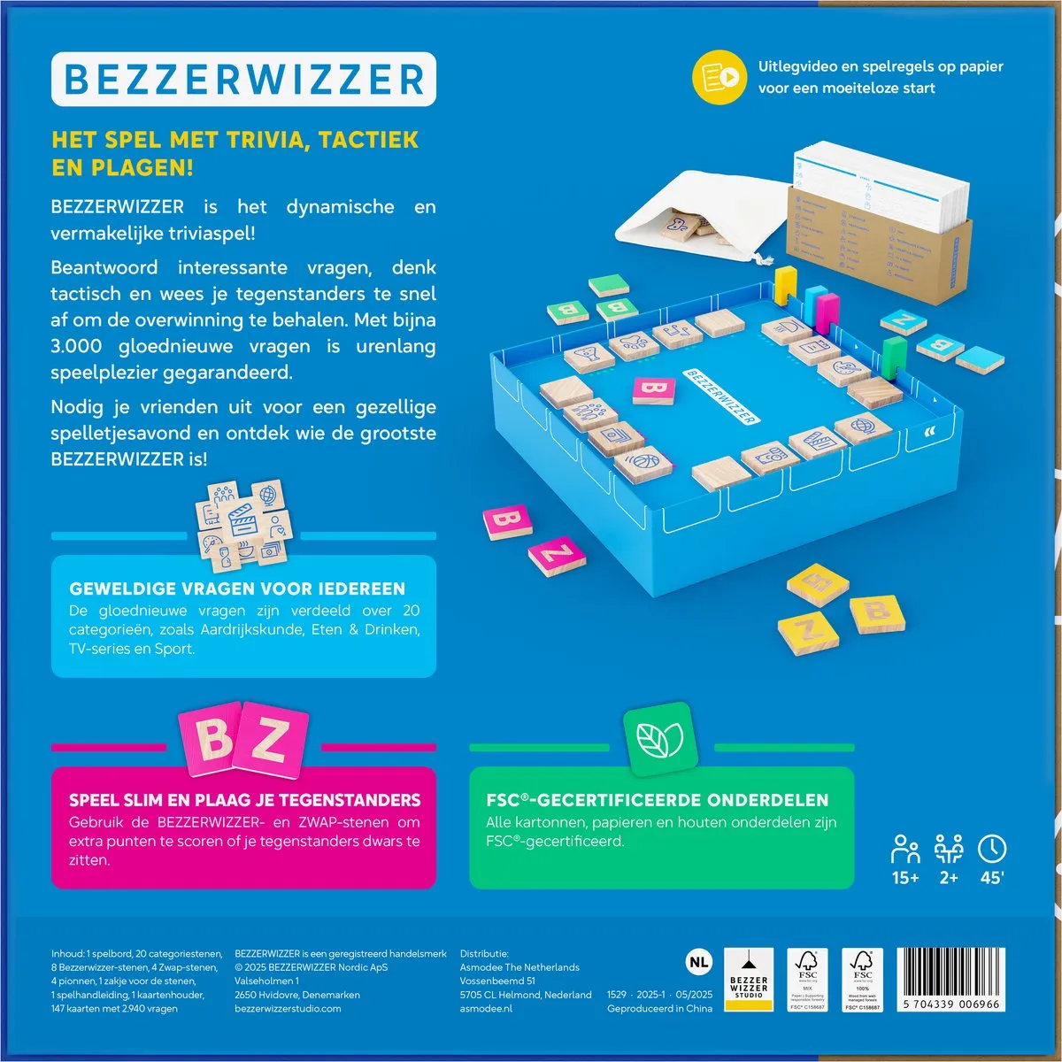 Asmodee Bezzerwizzer Quizspel - 2-4 Spelers - BEZ1529NL
