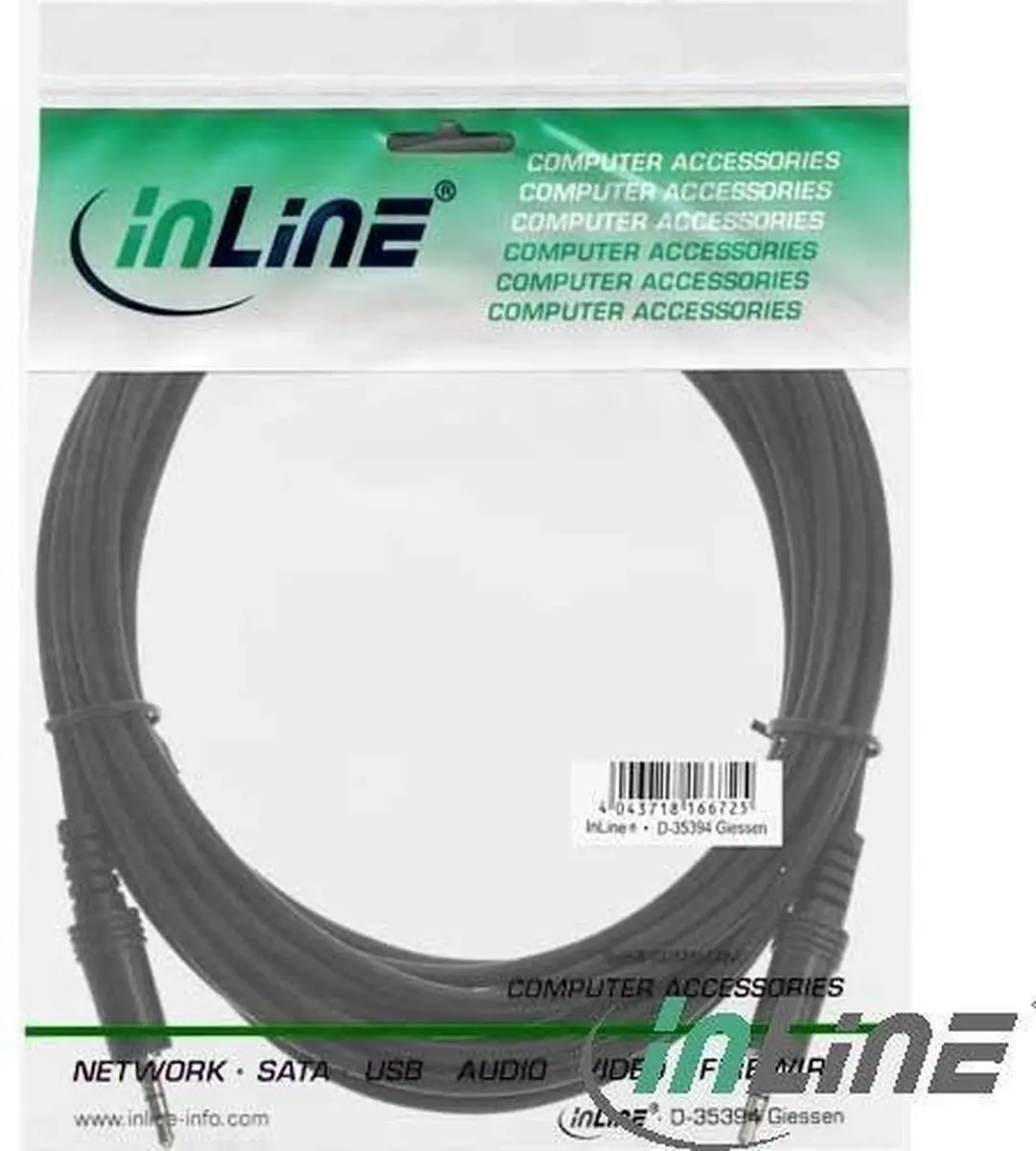 InLine 99936B Audiokabel 3.5mm - 5m - Zwart