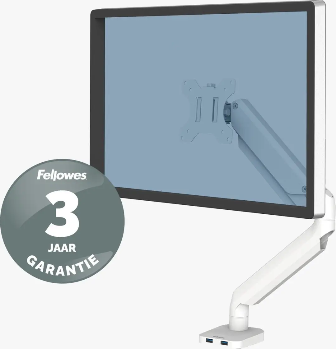 Fellowes Platinum Monitor Arm 8056201 - 1 Scherm tot 27 Inch - Wit