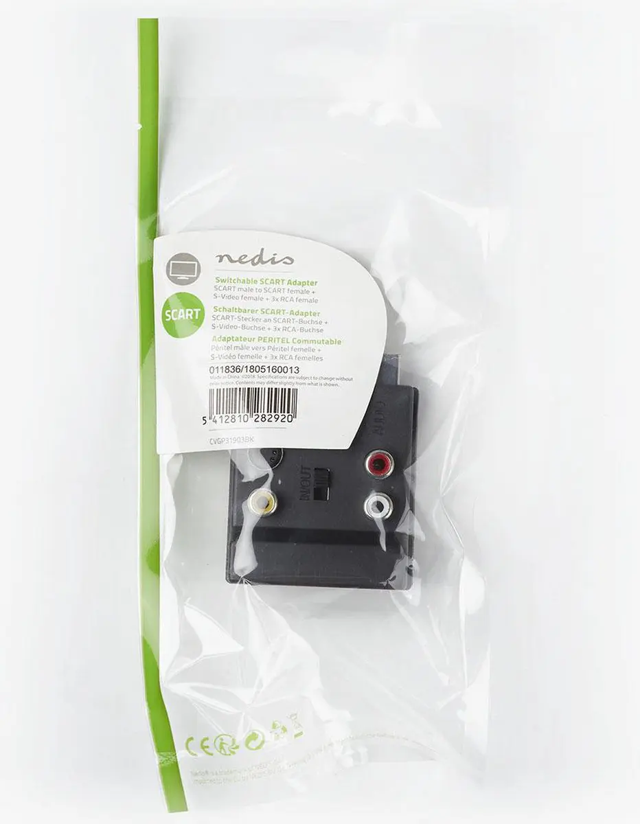 Nedis SCART-Adapter CVGP31903BK - Zwart